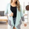 Lovely Melody Mint Colorblock Waterfall Front Cardigan 1 Lovely Melody Mint Colorblock Waterfall Front Cardigan