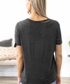 Vanilla Bay Tops Graphite Top With Cutout Details