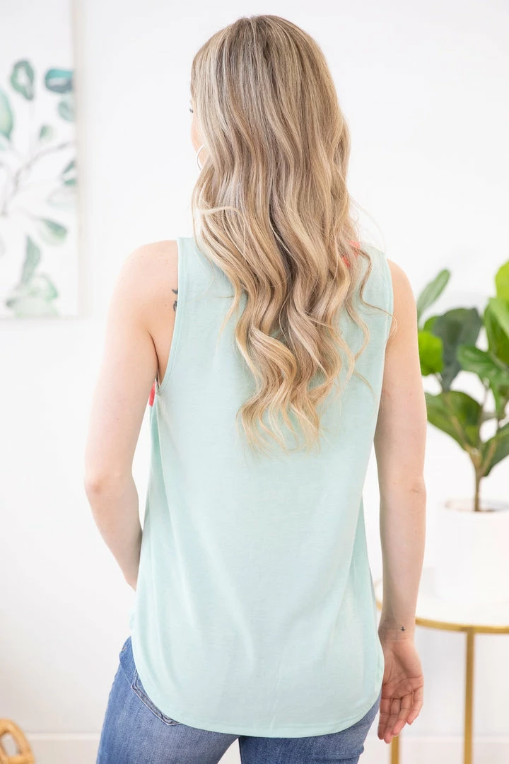 Heyson TANK TOPS Mint And Coral Animal Print Tank 6 Heyson TANK TOPS Mint And Coral Animal Print Tank