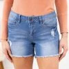 YMI Light Wash Fray Hem Missy Fit Shorts 1 YMI Light Wash Fray Hem Missy Fit Shorts