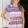 Hailey And Co Cornflower Multicolor Paisley Boho Top Tops