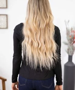 White Birch Black Cross Bodice Long Sleeve Top LONG SLEEVES