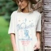 Sweet Claire Tops Ivory Nashville Music City Graphic Tee