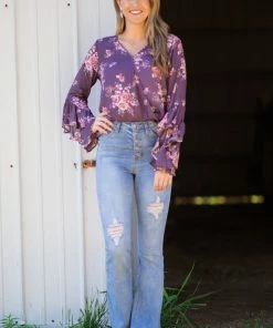 YMI Medium Wash Button Fly Flare Jeans Bottoms