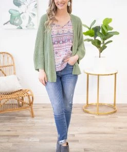 Staccato LONG SLEEVES Sage Lightweight Cardigan