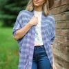 Acting Pro Dusty Blue Heathered Stripe Cardigan