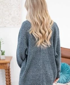 Staccato Teal Heathered Dolman Sleeve Cardigan LONG SLEEVES 10 Staccato Teal Heathered Dolman Sleeve Cardigan LONG SLEEVES