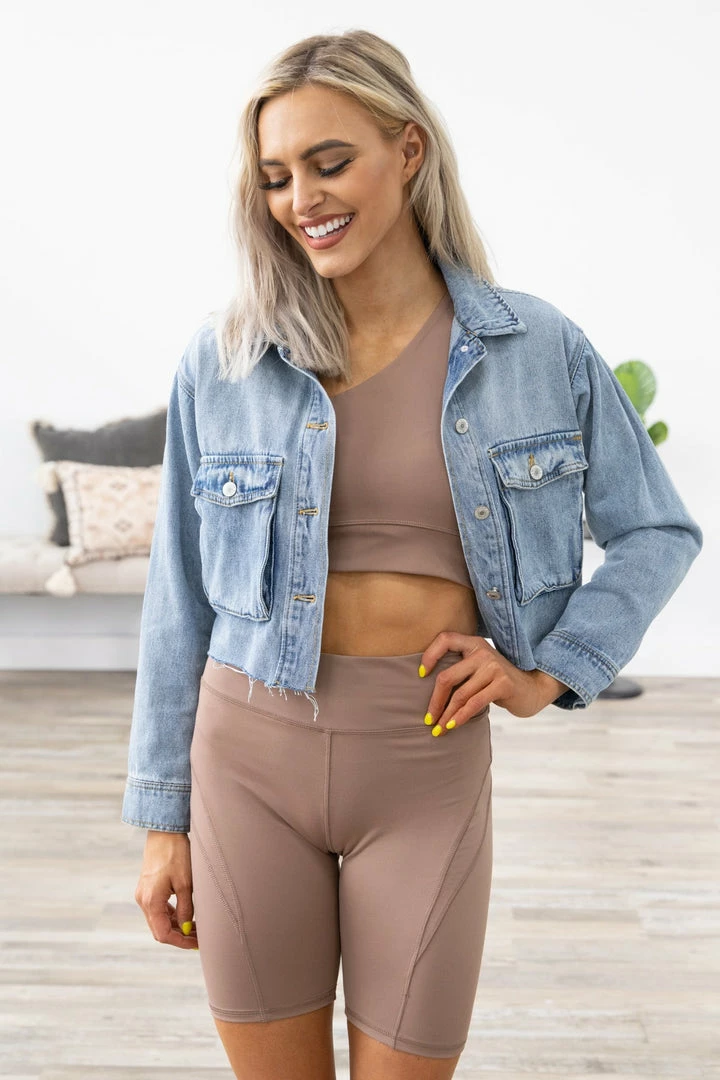 Denim BLVD Mocha Bike Short And Bra Set Bottoms 5 Denim BLVD Mocha Bike Short And Bra Set Bottoms