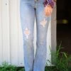 YMI Medium Wash Button Fly Flare Jeans Bottoms