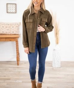 ODDI LONG SLEEVES Olive Terry Fur Shacket 9 ODDI LONG SLEEVES Olive Terry Fur Shacket