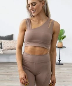 Denim BLVD Mocha Bike Short And Bra Set Bottoms