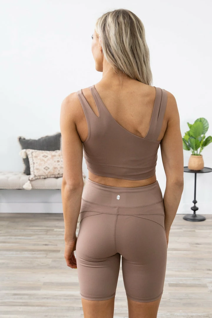 Denim BLVD Mocha Bike Short And Bra Set Bottoms 6 Denim BLVD Mocha Bike Short And Bra Set Bottoms