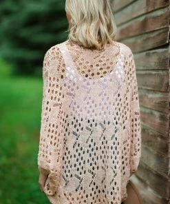 Doe & Rae Dusty Rose Fisher Net Doman Sleeve Cardigan 7 Doe & Rae Dusty Rose Fisher Net Doman Sleeve Cardigan