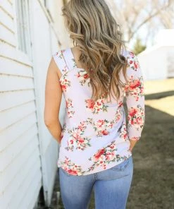 Melon Lavender Multicolor Floral Cold Shoulder Top MADE IN THE USA