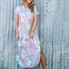 SOL RHR Taupe Multicolor Floral Print Knit Maxi Dress Dresses