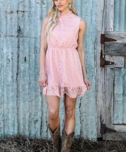 Supreme Fashion Baby Pink Animal Print Elastic Waist Dress