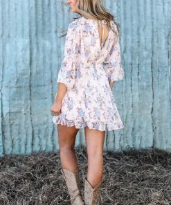 Peach Love Dresses Cream And Periwinkle Floral Print Dress 10 Peach Love Dresses Cream And Periwinkle Floral Print Dress