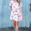 SOL RHR Ivory Multicolor Floral Print Knit Dress Dresses