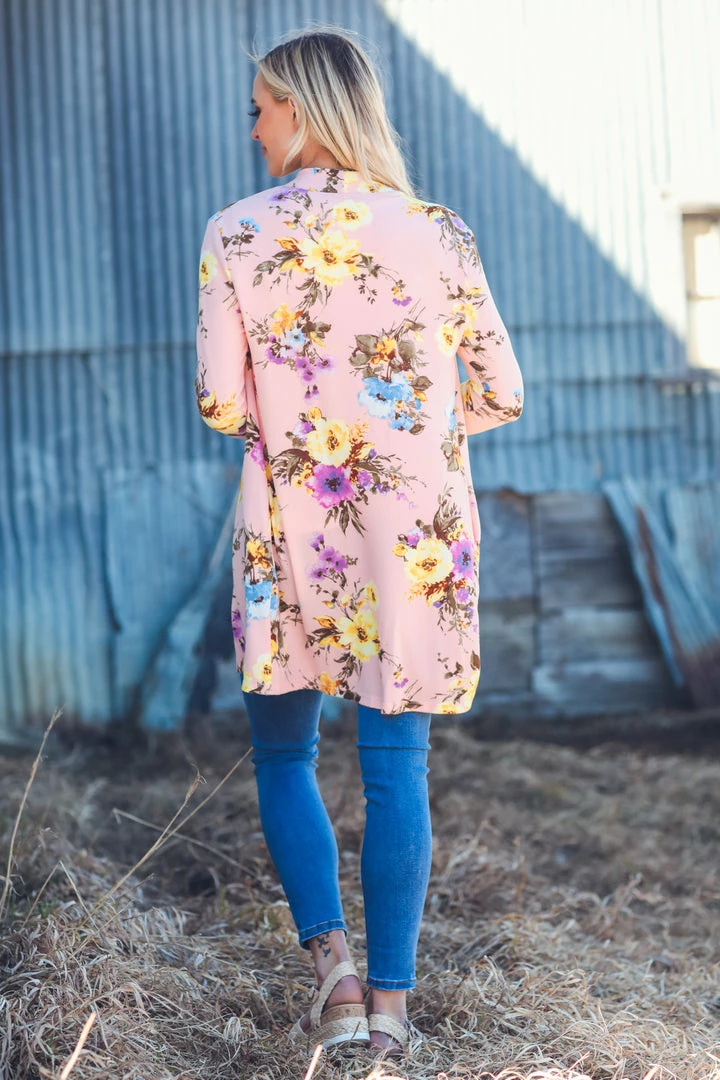 New Moa Collection Blush And Yellow Floral Print Cardigan 5 New Moa Collection Blush And Yellow Floral Print Cardigan