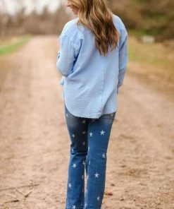 Mittoshop Baby Blue Gauze Textured Button Up Top 7 Mittoshop Baby Blue Gauze Textured Button Up Top