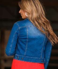 Style Melody Inc., Lovetree Dark Wash Cropped Denim Jacket Outerwear