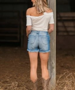 White Birch SHORT SLEEVES Ivory Strappy Off The Shoulder Top