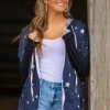 Blumin Apparel Navy Star Print Full Zip Hoodie SWEATSHIRTS & HOODIES