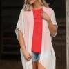 Just Jamie Ivory Solid Textured Kimono CARDIGANS