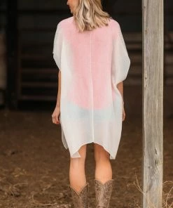 Just Jamie Ivory Solid Textured Kimono CARDIGANS