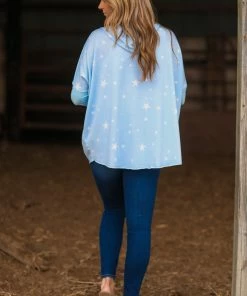 Blumin Apparel SWEATSHIRTS & HOODIES Baby Blue Star Print Full Zip Hoodie 7 Blumin Apparel SWEATSHIRTS & HOODIES Baby Blue Star Print Full Zip Hoodie