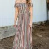 Dress Day Dresses Tan Multicolor Aztec Ruched Front Maxi Dress