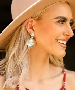 West & Co Silver Etched Round Stud Earrings