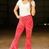 Bear Dance Red Bandana Print Flare Pants Bottoms