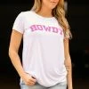 Timing White And Pink Howdy Graphic Tee