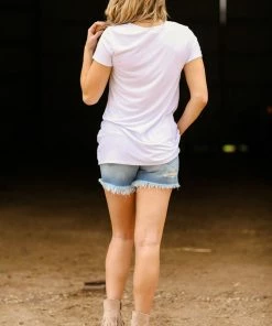 Timing White And Pink Howdy Graphic Tee