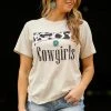 Zutter Beige Cow Print Cowgirls Graphic Tee
