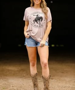 Vision Mocha Bucking Bronco Graphic Tee