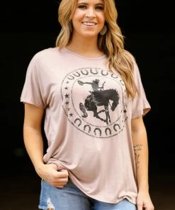 Vision Mocha Bucking Bronco Graphic Tee