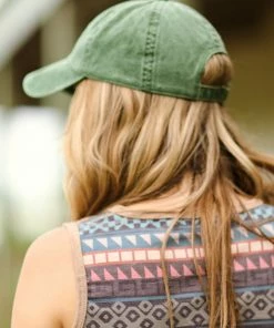 Fame Accessories Olive Washed I Run This Rodeo Baseball Hat